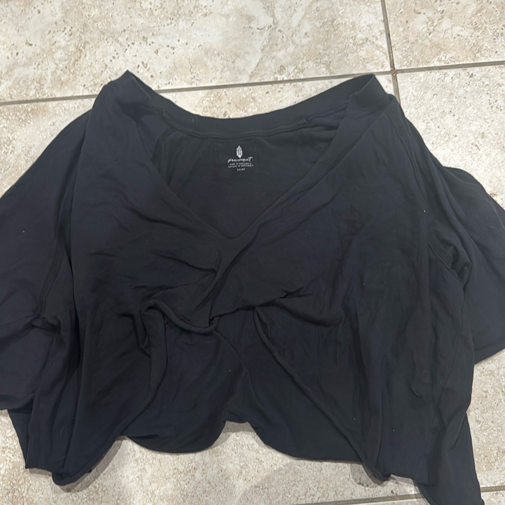 Black Free People Cropped Tee